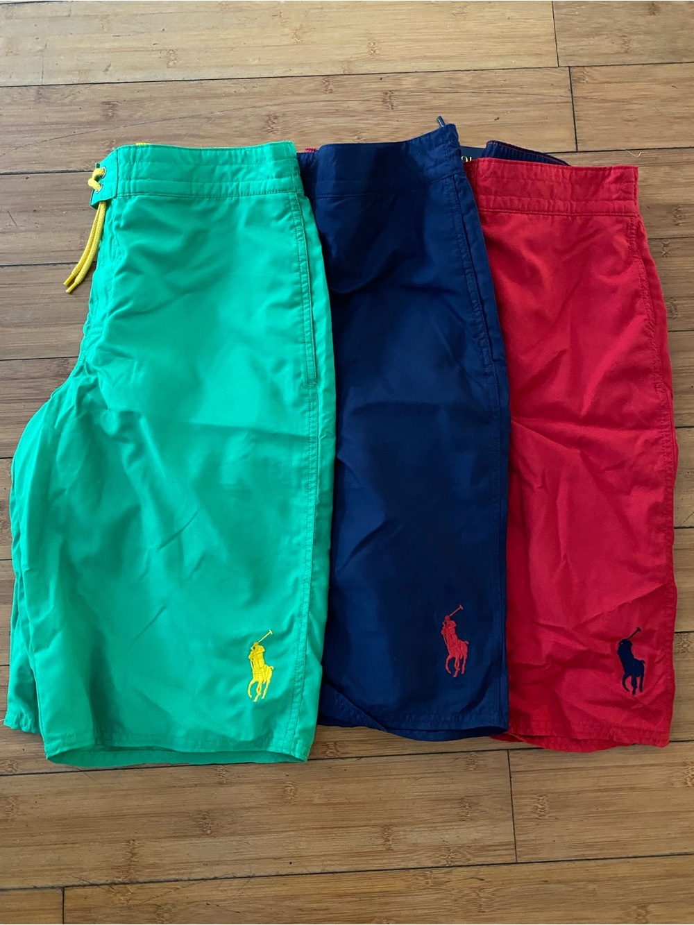 LOT 3 NWT Polo by Ralph Lauren BOY’s Swim Shorts Green,Red, Navy Blue XL (18-20)